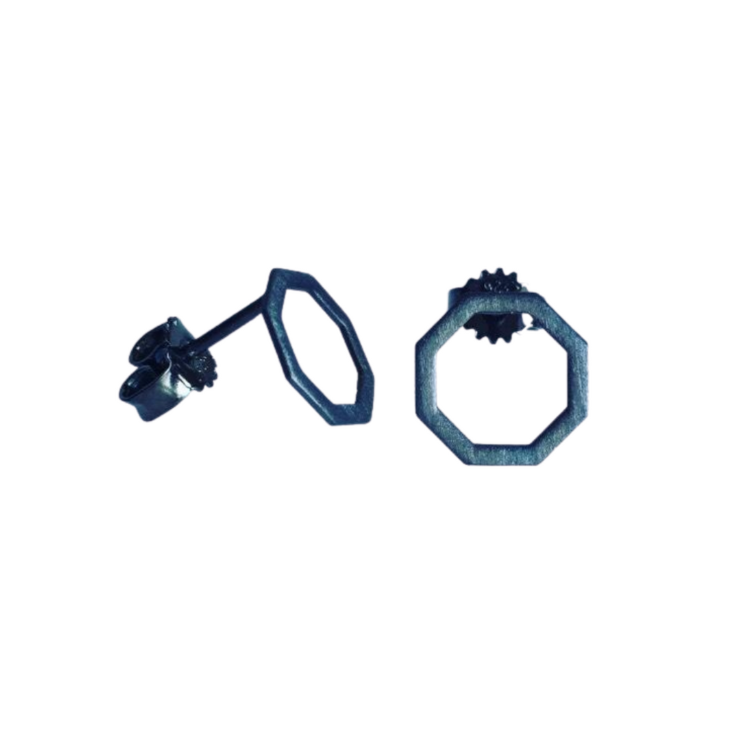 Octagon earrings Black